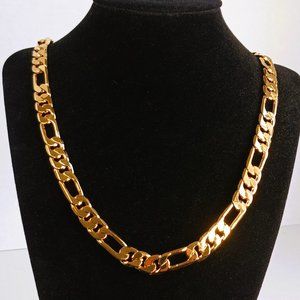 20" Mens 14K Gold Figaro Chain Necklace Link Men 20in Yellow Jewelry 14 k 20 NEW